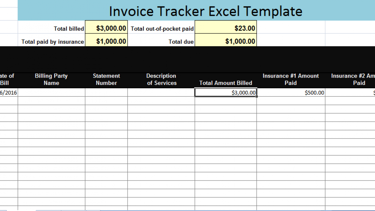 Invoice Tracker Excel Template XLS - Microsoft Excel Templates Intended For Invoice Register Template