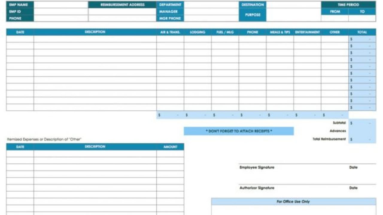 Multiple Business Expense Report Template XLS - Microsoft Excel Intended For Monthly Expense Report Template Excel