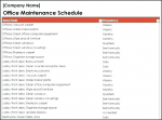 Office Maintenance Schedule Excel Template